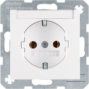 Berker - Steckdose SCHUKO-Steckdose pws/gl 47508989 m.Beschriftungsfeld