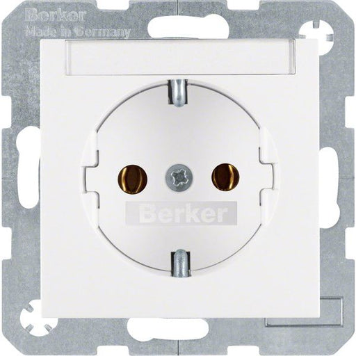 Berker - Steckdose SCHUKO-Steckdose pws/gl 47508989 m.Beschriftungsfeld