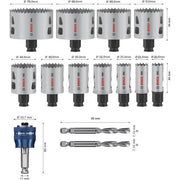 Bosch - Werkzeugset PRO Multi Material PC Plus 2608594426VE(14) Lochsägen-Set 20 68