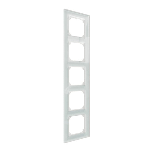 Merten - Abdeckrahmen Echtglasrahmen 5-fach MEG4050-2320 Kristallweiß M-Plan