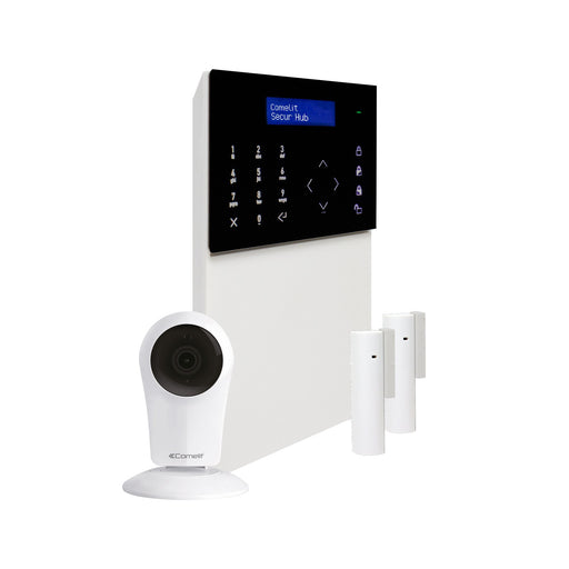 Comelit - Einbruchmeldezentrale Basis-Kit, 1xMagnetkontakt KSW3209LD u.WiFi Cam.SecureHub