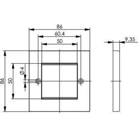 Telegärtner - Abdeckrahmen 100000513 86x86, 2-fach, weiß − 80 Stück