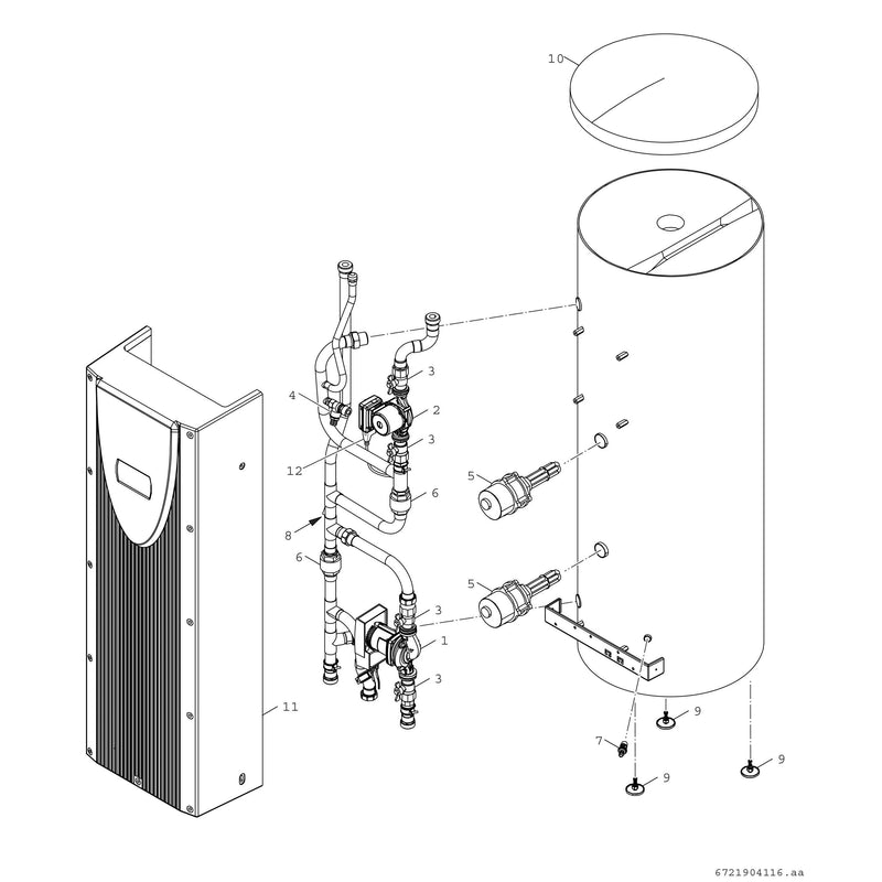 Bosch Thermotechnik - Wasserverteiler Puffermodul BH300P mit 300l-Pufferspei