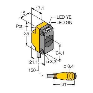 Turck - Einweg-Lichtschranke Opto-Sensor QS18VN6RBQ Einweglichtschranke − 1 Stück