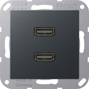 Jung - Multifunktions-Anschlussdose Multimediadose 2 x HDMI MA A 1133 ANM anthrazit matt