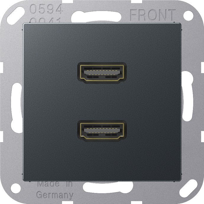 Jung - Multifunktions-Anschlussdose Multimediadose 2 x HDMI MA A 1133 ANM anthrazit matt