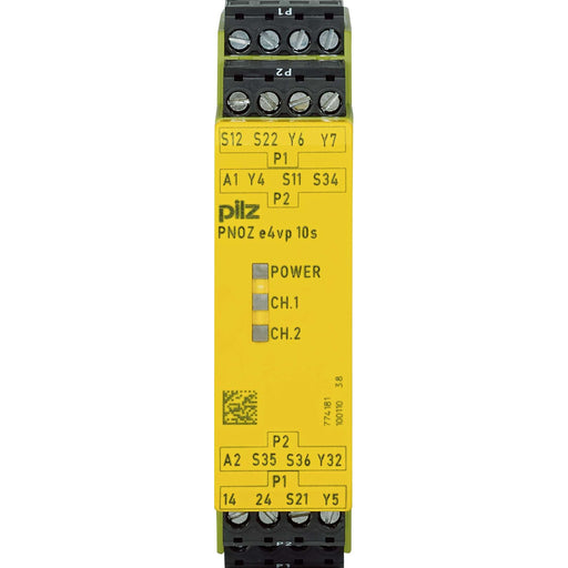 Pilz - Gerät zur Überwachung von sicherheitsgerichteten Stromkreisen Sicherheitsschaltgerät PNOZ e4vp #774181 10/24VDC 1so 1so t