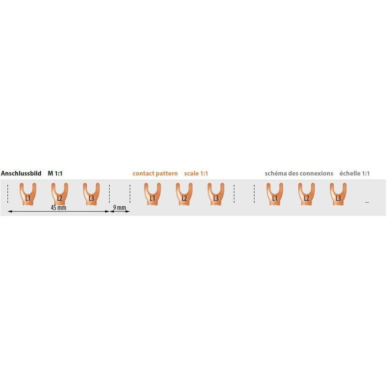 Pollmann - Phasenschiene G-3L-MS-4-45 G-3L-MS-4-45+9-14 SO +9-14 SO − 10 Stück