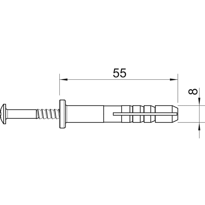 OBO Bettermann - Nageldübel Schlagdübel 910 SD 8X55 − 50 Stück