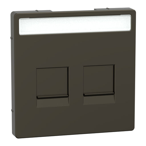 Merten - Einsatz/Abdeckung für Kommunikationstechnik Zentralplatte 2f.moccamet MEG4564-6052 für Modular Jack