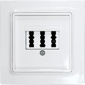 Eltako - Einsatz/Abdeckung für Kommunikationstechnik TAE-Abdeckung 3-fach TAE55E/3-pg polarweiß glänzend