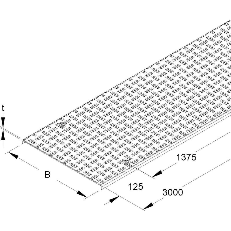 Niedax - Deckel für Kabeltragsystem Kabelrinnendeckel RDVSRSL 500 − 3 Meter