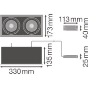 Ledvance - Downlight/Strahler/Flutlicht LED-Einbaustrahler 2fl. SPOT MULI2x30W3KFLWT 3000K