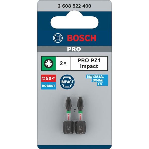 Bosch - Bit PRO Pozidriv Impact Bit, 2608522400 PZ1, 25 mm, 2-tlg