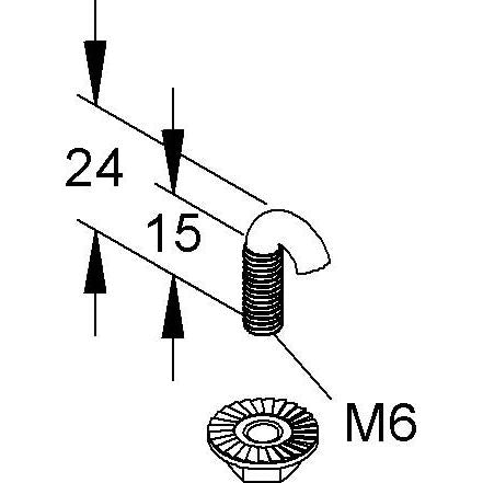 Niedax - Maschinenschraube/Bolzen Hakenschraube GRSM 6 E3 − 1 Stück