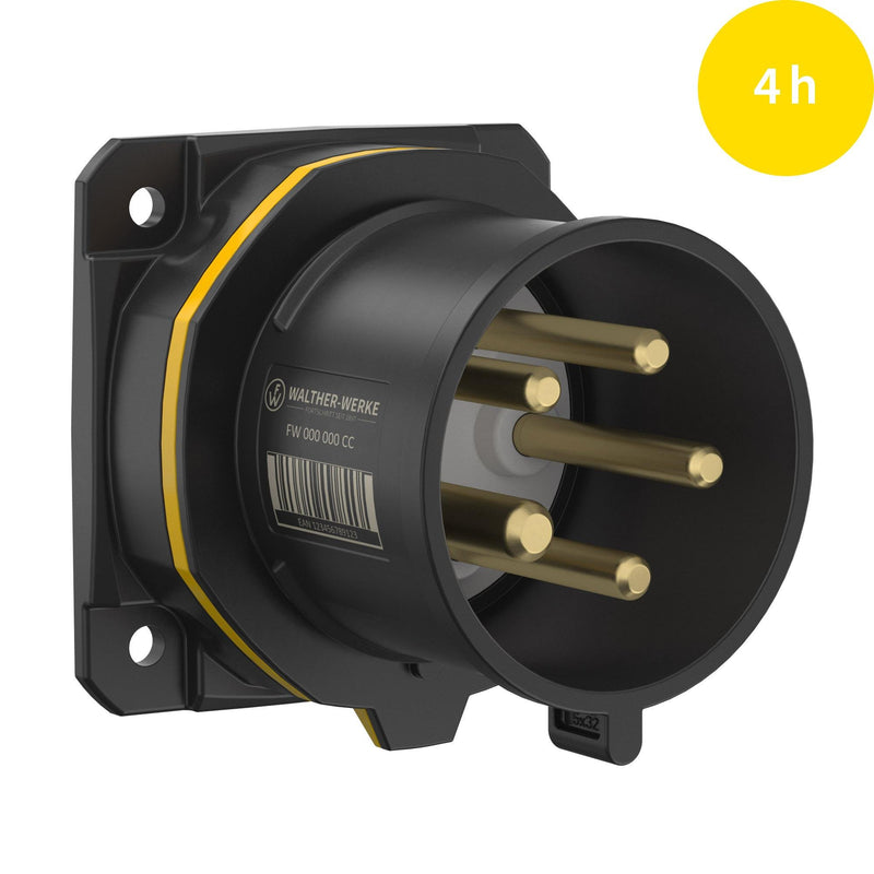 Walther Werke - CEE-Gerätestecker (IEC 60309) CEE NEO Anbaugerätestecker FW610504CC gerade 16A5P4h IP54 − 10 Stück