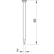 OBO Bettermann - Nagel Stahlnadel gehärtet 362 40 BK 2x40mm Stahl blank − 100 Stück