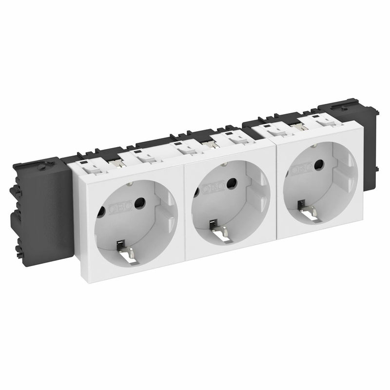 OBO Bettermann - Steckdose 0 Grad, 3-fach STD-D0C RW3 250V,10/16A,Schutzk