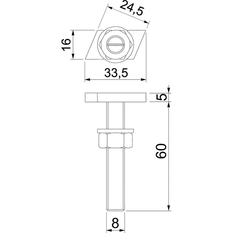OBO Bettermann - Hammerkopfschraube ACMHB M8x60 A4 M8x60mm − 25 Stück