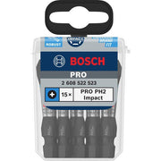 Bosch - Bit-Set PRO Phillips Impact Bit, 2608522523VE(15) PH2, 55 mm, 15-tlg. − 10 Packung