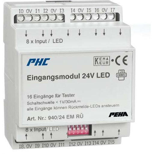 Peha - Bussystem-Binäreingang Eingangsmodul D 940/24 EM RÜ 24VDC 16Rückmeld