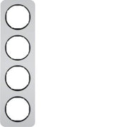Berker - Abdeckrahmen Rahmen Alu/sw 10142184 4fach