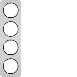 Berker - Abdeckrahmen Rahmen Alu/sw 10142184 4fach