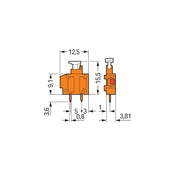 WAGO - Leiterplattenklemme Anreihbare Leiterplattenk. 235-770 Drücker,1,5mm²,rot − 100 Stück