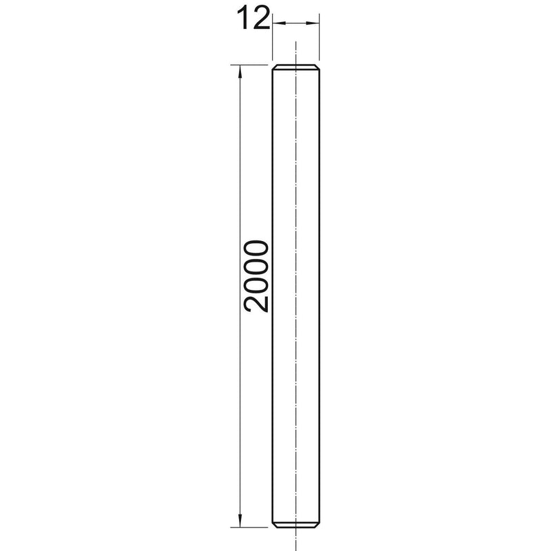 OBO Bettermann - Gewindestange TR M12 2M A2 M12x2000mm, VA − 10 Stück