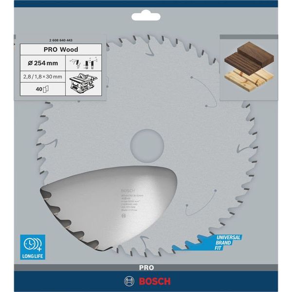 Bosch - Kreissägeblatt PRO Wood Kreissägeblatt, 2608640443 254 x 2,8 x 30 mm