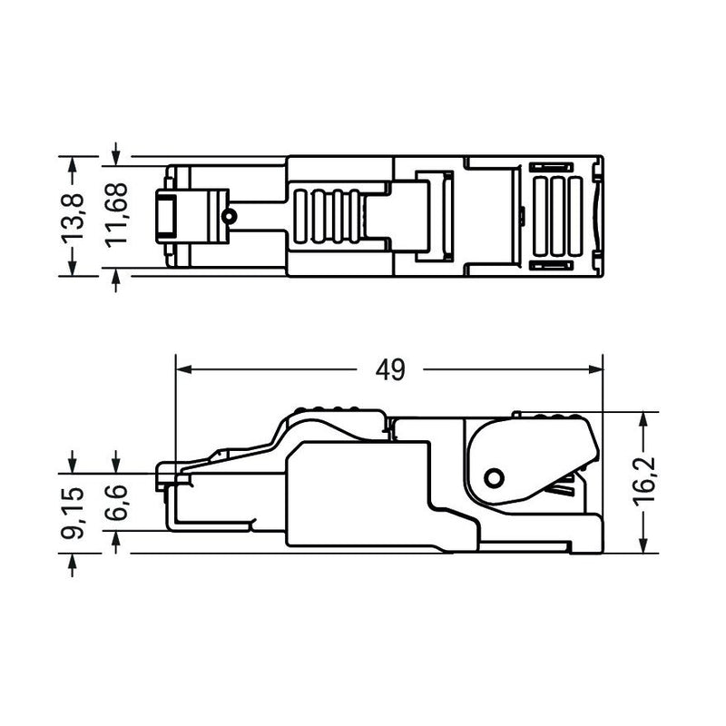 WAGO - Modularer Steckverbinder PROFINET-Stecker RJ-45 750-977/000-013 Cat. 6A