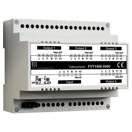 TCS Tür Control - Zusatzgerät für Türkommunikation Videosignalverteiler FVY1400-0400 4fach VT04-SG − 1 Stück