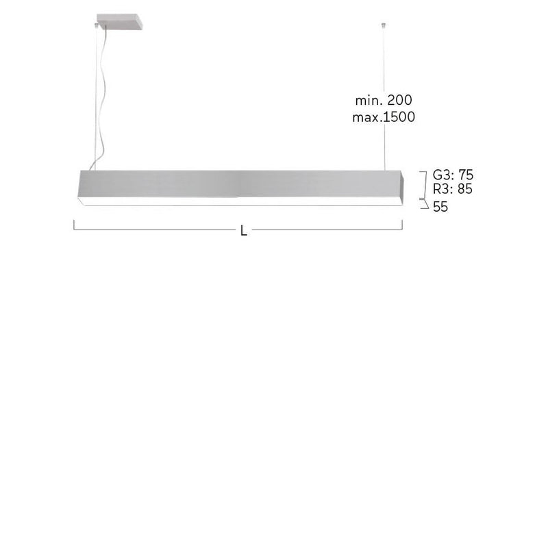 Lightnet - Pendelleuchte LED-Pendelleuchte LR3OBL-830H-L890-Y 3000K, schwarz