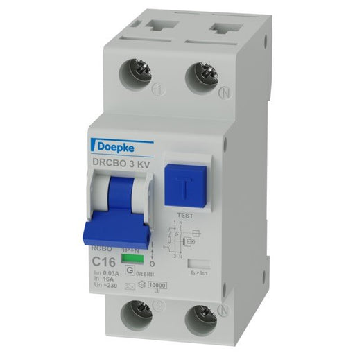Doepke - Kombination FI-Schalter/Leitungsschutzschalter FI/LS-Kombination/RCBO DRCBO3C16/0,03/1NAKV