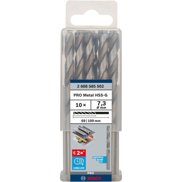 Bosch - Bohrer PRO Metal HSS-G 2608585502 Spiralbohrer 7,3 x