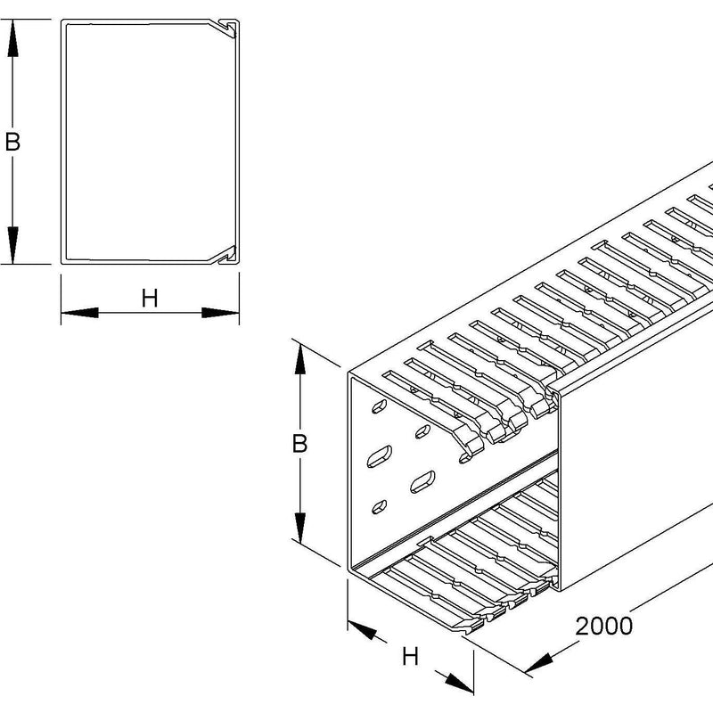HKL - Verdrahtungskanal VKD-Kanal VKD3737 Schlitzbreite 5mm − 24 Meter
