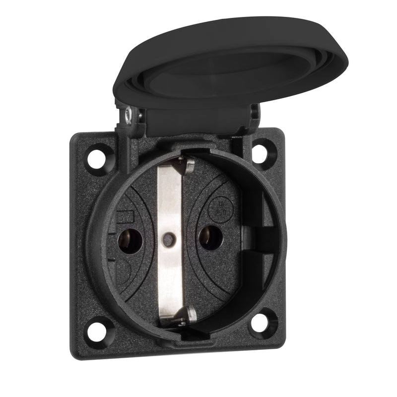 ABL - Schutzkontakt-Anbausteckdose EB-Steckdose 1661 1K sw Sk