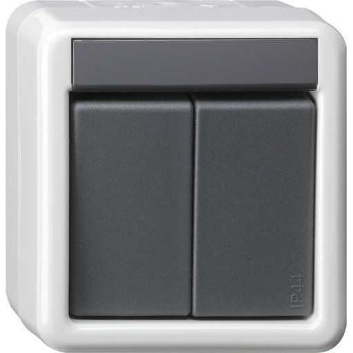 Gira - Bussystem-Ankoppler KNX Taster BA 2fach 516130 grau AP 1Punkt