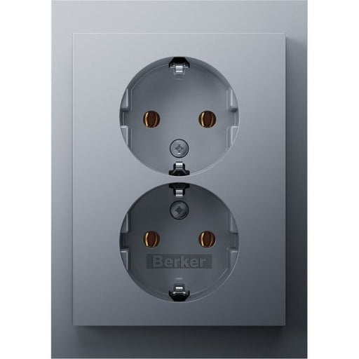 Berker - Steckdose Doppelsteckdose SCHUKO 47747003 K.5 alu matt lack
