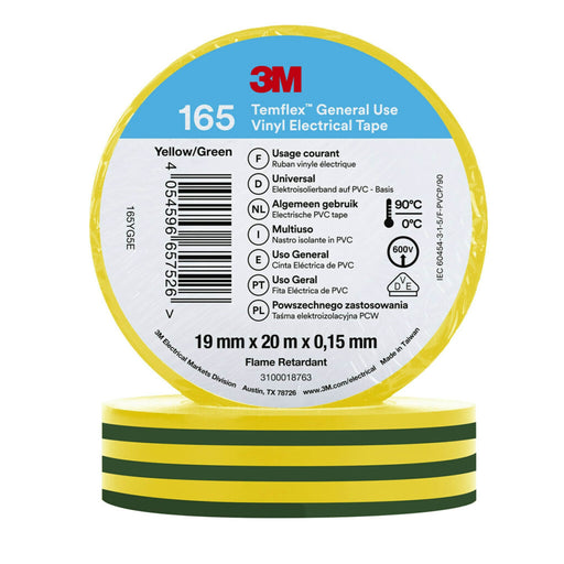 3M - Klebeband PVC Elektro-Isolierband Temflex165 gngb19X20 165YG5E