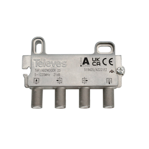 Televes - Abzweiger und Verteiler Abzweiger 2f. AZ221FZ 5-1218 MHz AD: 21 dB