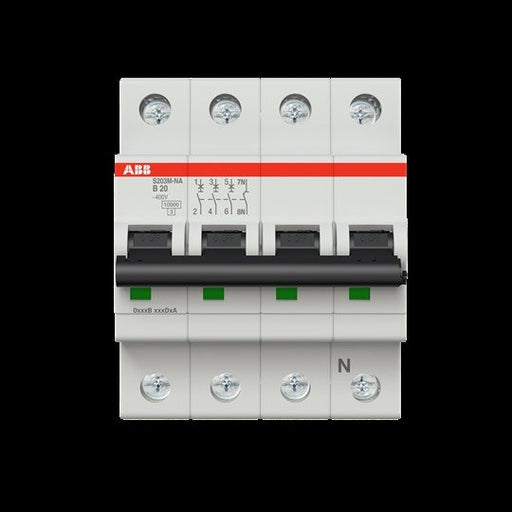 ABB Stotz S&J - Leitungsschutzschalter Sicherungsautomat S203M-B20NA 10kA 20A B 3p+N (4p)