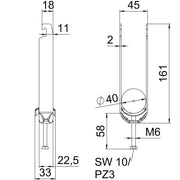 OBO Bettermann - Bügelschelle BS-U3-M-40 FT 3-fach − 50 Stück