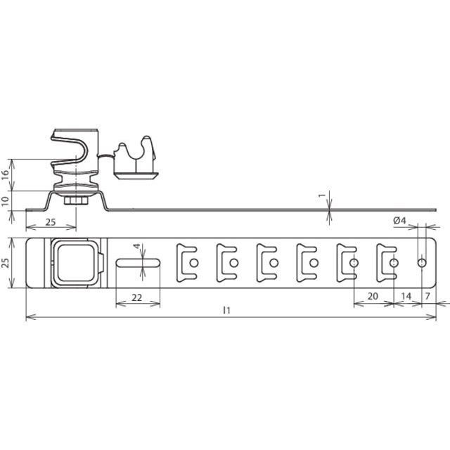DEHN - Dachleitungshalter für Blitzschutz Dachleitungshalter DLHUS8H16L335GRV2A UNIsnap NIRO/K-grau