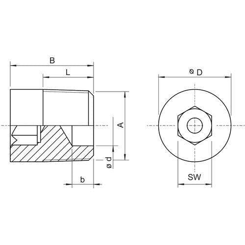 Stahl - Verschlussschraube Verschlussstopfen 230107 NPT3/4 MS vern