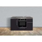 Stengel - Mini-Küche Miniküche Premiumline MPBSM150BOGKFliBreS Schwarz matt