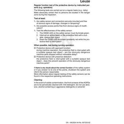 Leuze - Zubehör/Ersatzteile für Industriesensoren Aufkleber Safety Sticker Set 2