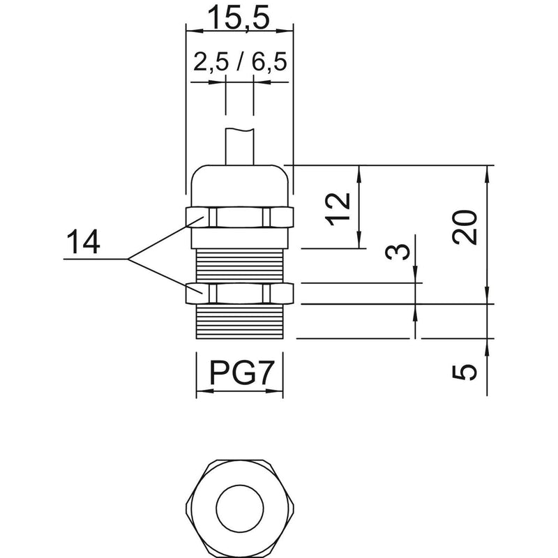 OBO Bettermann - Kabelverschraubung Verschraubung V-TEC PG7 MS − 50 Stück