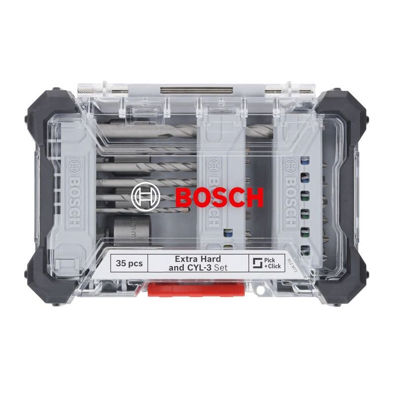 Bosch - Werkzeugset Extra Hard Schrauberbit- 2607017728VE(35) und CYL-3 Bohrer-Set − 3 Packung
