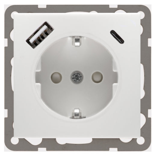 Peha - Elektronik-Gerät für Installationsschalterprogramme Steckdose mit USB D 6511.70 SI USB CA Ladegerät alu − 100 Stück